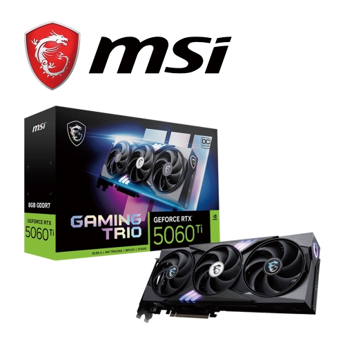 微星 RTX 5060 Ti 8G GAMING TRIO OC(2662MHz/1H3DP/30cm/三風扇)