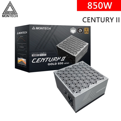 Montech CENTURY II 850W 雙8/金牌/全模/ATX3.1(PCIe 5.1)/全日系/10年